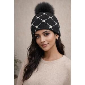 NEW MITCHIE'S MATCHINGS jewels and fox hat in black